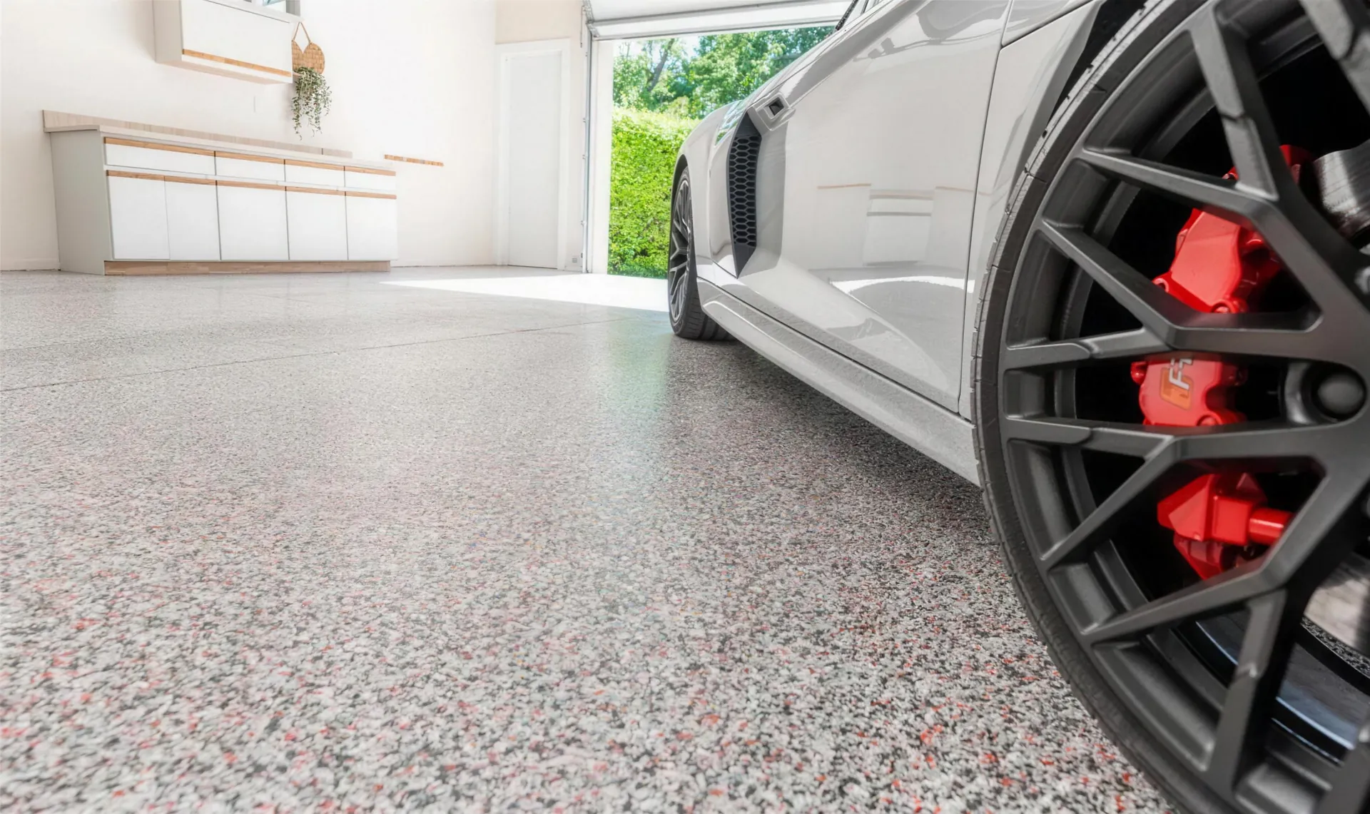 Flake epoxy garage floor in Oakville