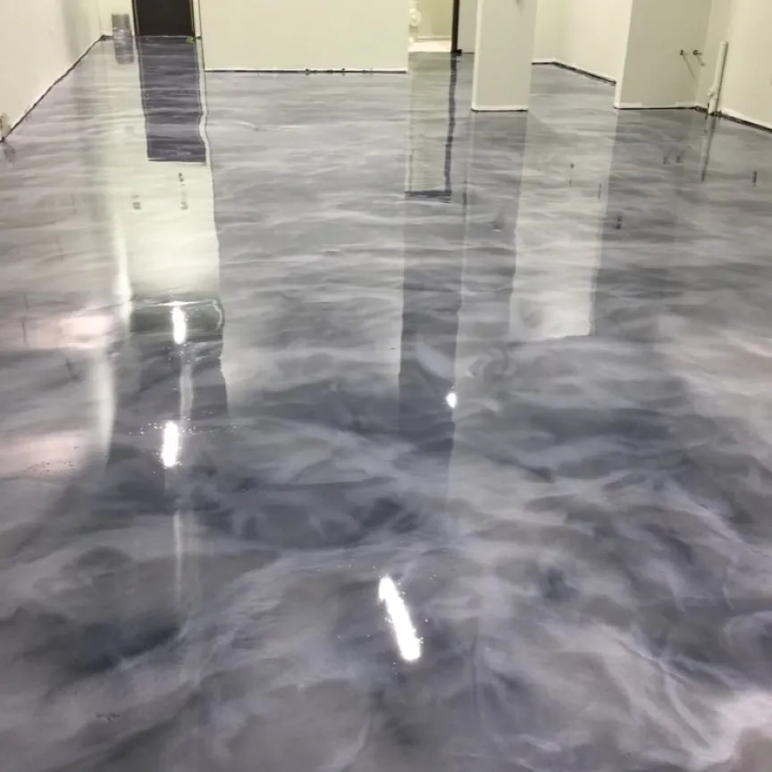 Smoke metallic epoxy floor